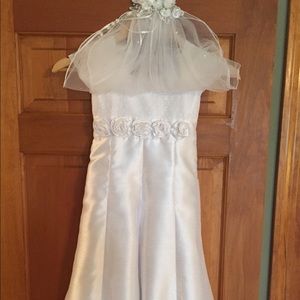 First Communion dress and veil.